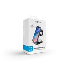 FIXED Fiksno stojalo za brezžično polnjenje 3v1 MagPowerstation ALU s podporo MagSafe, 15W+3,5W+2,5W, vesoljsko sivo