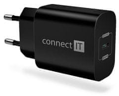 Connect IT Polnilni adapter Voyager2 1×USB-C, 25W PD, ČERNA