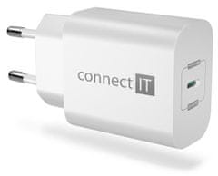 Connect IT Polnilni adapter Voyager2 1×USB-C, 25W PD, BELI