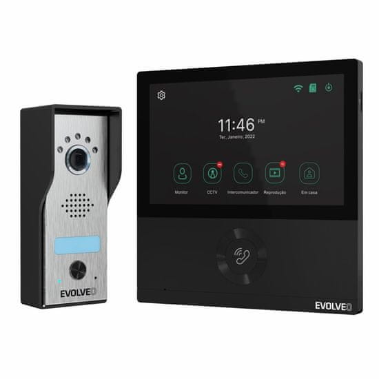 Evolveo DoorPhone AHD7, domači videotelefon WiFi z nadzorom vrat ali vrat, črn monitor