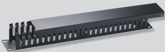 Povezovalna plošča 19"1U metal Rail Prehodnost črna 45 mm