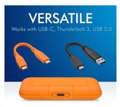 LaCie SSD zunanji robustni 2,5-palčni 2TB - USB 3.1 Gen 2 Type C, oranžna