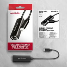 AXAGON ADE-ARC, USB-C 3.2 Gen 1 - Gigabitna ethernetna omrežna kartica, Realtek 8153, samodejna namestitev
