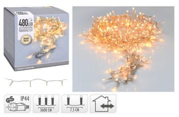 STREFA Božične lučke 36m 480LED toplo bele barve