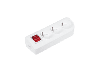 slomart Razdelilec za podaljšek GN-30W, 3 vtičnice, vklop/izklop, bela