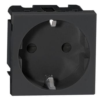 Orno Noen gs, modularna vtičnica 45x45mm 1x2p+z, tip f schuko, 16a 250v, črna