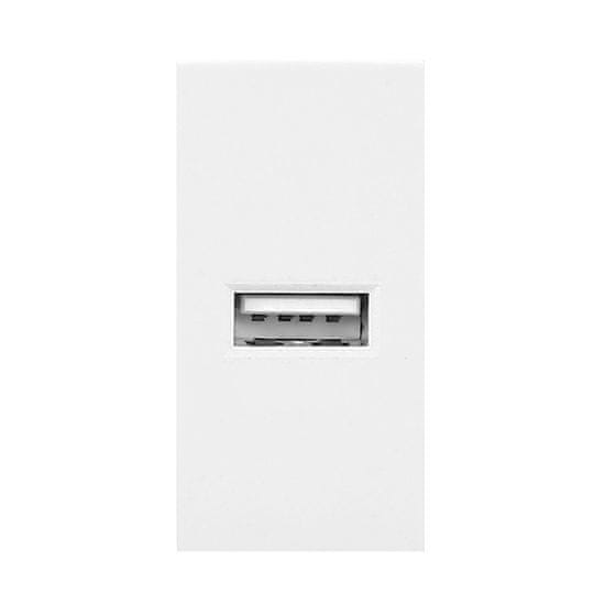 Orno Noen usb, modularna vrata 22,5x45 mm s polnilnikom usb, 2,1a 5v dc, bela