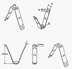 STREFA Trapezoidni tečaj 13 mm / paket 1 kos