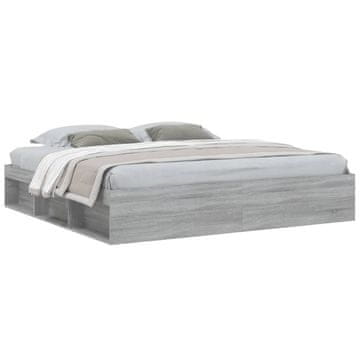 Vidaxl Posteljni okvir siva sonoma 200x200 cm
