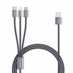 Romoss kabel usb romoss cb25a 3w1 usb-c / lightning / micro 3a 1m (šary)