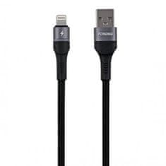 Foneng foneng x79 kabel USB z Lightning, voden, najlonski oplet, 3a, 1m (črn)