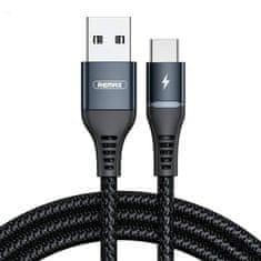 REMAX kabel USB-c remax colorful light, 1m, 2.4a (czarny)