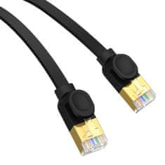 BASEUS Baseus ethernetni ploščati omrežni kabel rj45, gigabitni, cat.7, 1 m (črn)