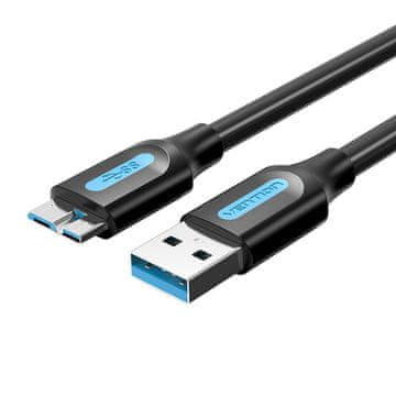 Vention kabel usb 3.0 a do micro-b vention copbd 0,5 m črn pvc - odprodaja