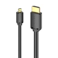 Vention Kabel HDMI-D moški na HDMI-A moški Vention AGIBF 1m, 4K 60Hz (črn)