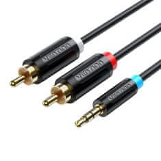 Vention Avdio kabel 3,5 mm na 2x RCA Vention BCLBI 3 m črn