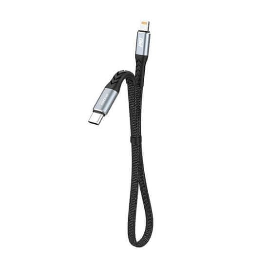 DUDAO Kabel USB-C na Lightning Dudao 20W PD 0,23 m (črn)