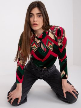 ITALY MODA Ženska majica s kapuco brez kapuce Dindrase temno zelena