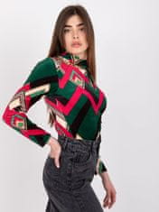 ITALY MODA Ženska majica s kapuco brez kapuce Dindrase temno zelena Universal