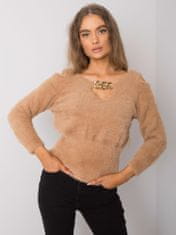 RUE PARIS Klasičen ženski pulover Morgaunte kamelja Universal