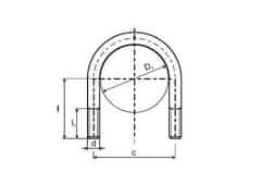 STREFA U-vijak lahki M8x63x50 4,6 ZB / paket 10 kosov