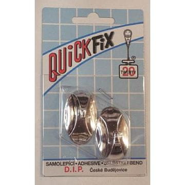 STREFA Srebrna plastična kljuka QUICK FIX samolepilna ovalna majhna (2 kosa) 1076
