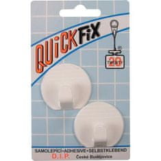 STREFA Bela plastična kljuka QUICK FIX samolepilna okrogla (2 kosa) 6563