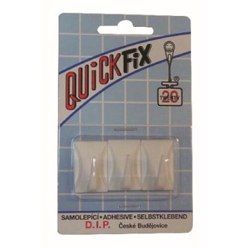 STREFA Bela plastična kljuka QUICK FIX samolepilna pravokotna (3 kosi) 1056