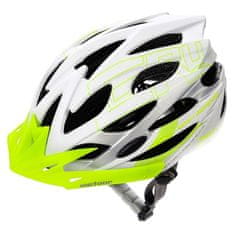 Meteor Gruver kolesarska čelada, belo-zelena, M