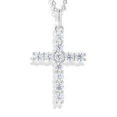 Modesi Svetleča srebrna ogrlica Križ M00441 (verižica, obesek)