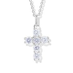 Modesi Očarljiva srebrna ogrlica Križ s kubičnim cirkonijem M00541 (verižica, obesek)