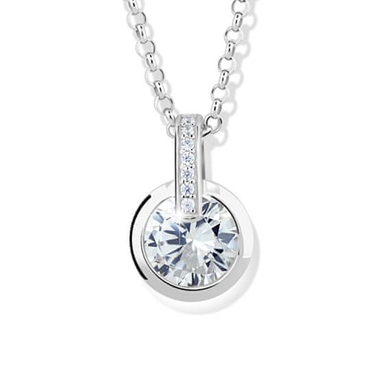 Modesi Očarljiva srebrna ogrlica s cirkoni M41063 (verižica, obesek)