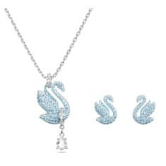 Swarovski Komplet nakita s kristali Charming Iconic Swan 5660597 (uhani, ogrlica)