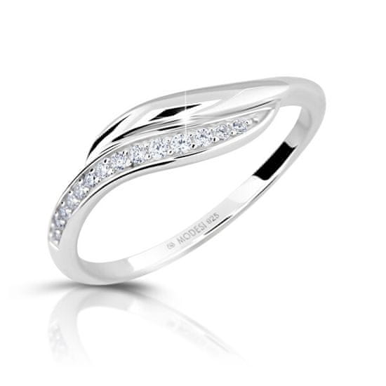Modesi Eleganten srebrn prstan s cirkoni M00210