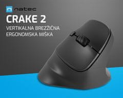 Natec Crake 2 vertikalna brezžična miška, 2400DPI, Bluetooth, za desničarje (MOUSE-NAT-CRAKE2-R)