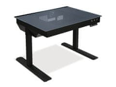 Lian Li DK-04F miza z ohišjem, dvižna, kaljeno steklo, RGB, črna