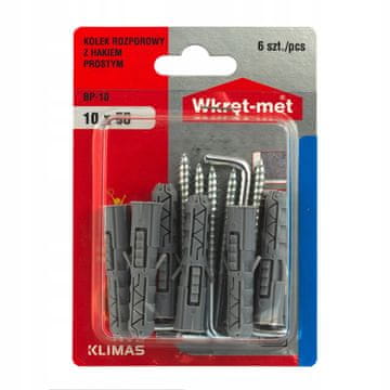 Wkret-Met Razširitveni mozniki z ravnim kavljem 6x30 mm 12 kosov