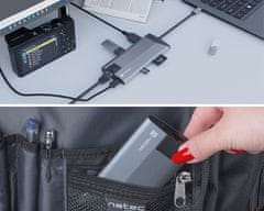 Natec Fowler Plus USB zvezdišče, 3x USB-A, HDMI, Ethernet, USB-C, microSD (USB-HUB-NAT-FOWLER-PLUS)