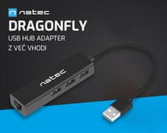Natec Dragonfly USB zvezdišče, 3x USB, Ethernet (USB-HUB-NAT-DRAGONFLY)