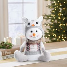 Family Božični snežak - s klobukom sovice - 30 x 20 x 14 cm