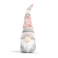 Family Božični skandinavski palček sivo/roza kapa 22 cm