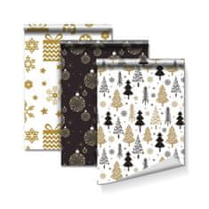 Family Božični darilni papir v roli- 3 vrste/komp. - 70 gsm - 70 x 150 cm bela/črna/zlata