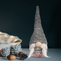 Family Božični skandinavski palček srebrna kapa - 22 cm
