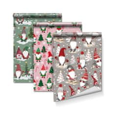 Family Božični darilni papir v roli- 3 vrste/komp. - 70 gsm - 70 x 150 cm roza/zelena/siva