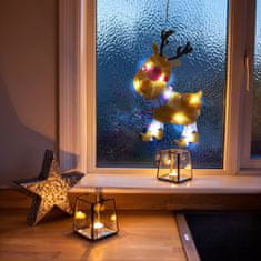 Family Božični LED PVC okenski dekor - Severni jelen - 28 x 17 cm