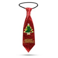 Family Božična kravata - rdeče bleščice - 41 x 11 cm