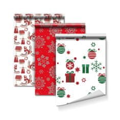 Family Božični darilni papir v roli- 3 vrste/komp.- 3 vrste - 70 gsm - 70 x 150 cm - motivi
