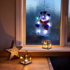 Family Božični LED PVC okenski dekor - Snežak - 26 x 17 cm