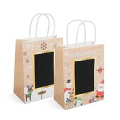 Family Božična darilna vrečka L - papir "Craft" Kreativna risalna površina - 178 x 102 x 228 mm - 2 vrsti / komp.