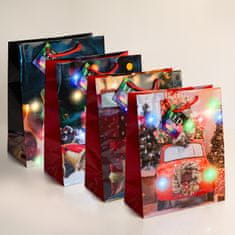 Family Božična darilna vrečka L s LED lučkami Angel 178 x 102 x 228 mm - 4 vrste / komp.